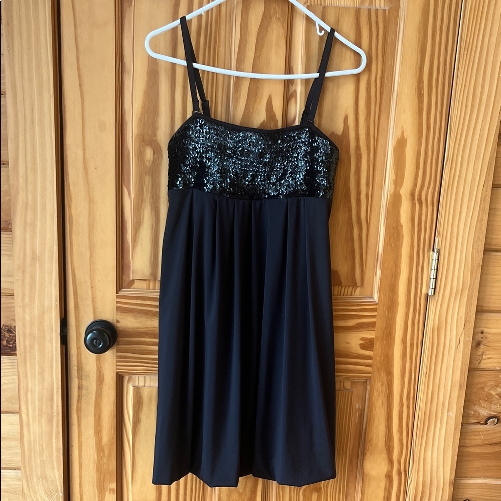 INC International Concepts Black Sequin Bodice Dress - Size Medium